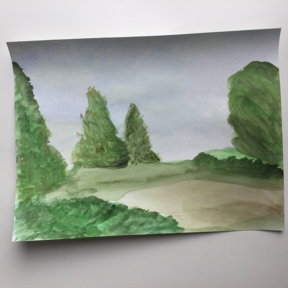 Landscaping Watercolor Painting